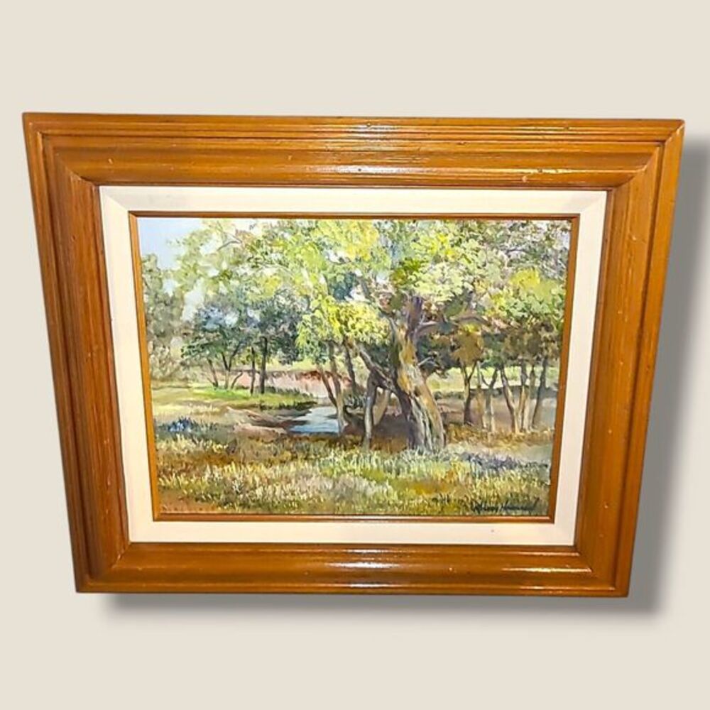 Original Oil Painting On Canvas Landscape Framed Texas Artist Mickey Henderson
